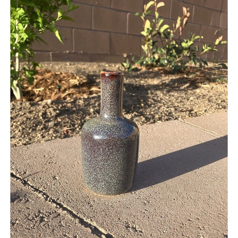 Bloomingville Speckled Brown Bud Vase Glazed Small 5”x 2.5”